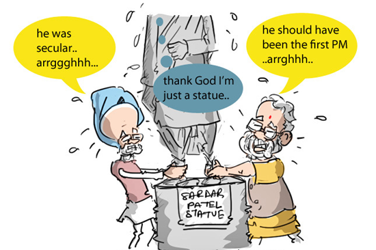 Narendra Modi, Manmohan Singh clash over Patel Latest Funny Cartoons and Jokes